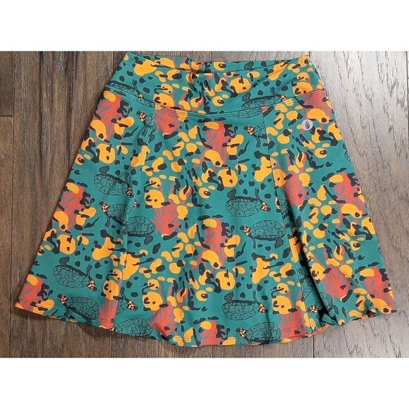 DONA JO Turtle Print Skort Green Orange Size 1 (Small) EUC - Picture 1 of 3